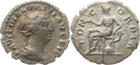 Kaiserreich 
Faustina Filia (Gemahlin des Marcus Aurelius), gest. 176
Denar
147-161
Rom

Vs: Drapiertes Brustbild n. r., Umschrift FAVSTINA AVG ...