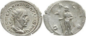 Kaiserreich 
Traianus Decius, 249-251
Antoninian
249-251
Rom

Vs: Drapiertes Brustbild mit Strahlenkrone n. r., Umschrift IMP C M Q TRAIANVS DEC...