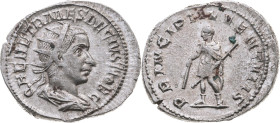 Kaiserreich 
Herennius Etruscus, 249-251
Antoninian
250 - 251
Rom

(als Caesar)
Vs: Drap. Brustbild n. r. mit Strahlenkrone, Umschrift Q HER ET...