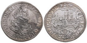 Augsburg 
Stadt
Taler
1641

Vs: Drapiertes Brustbild des Kaisers Ferdinand III. im Harnisch n. r. mit Lorbeerkranz, Umschrift
Rs: Stadtansicht, ...