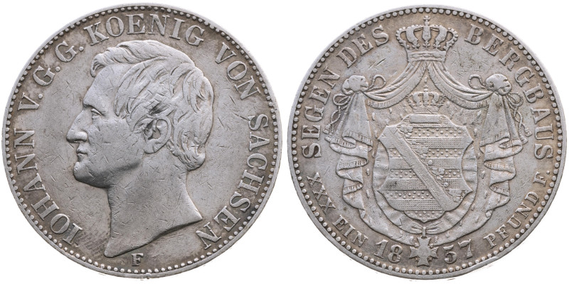 Sachsen 
Königreich. Johann, 1854-1873
Ausbeute-Vereinstaler
1857

Variante...