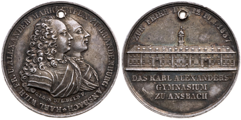 Ansbach (Mittelfranken) 
Stadt
Silber-Medaille
1837

auf das 100j. Bestehen...