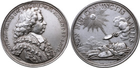 Mainz 
Erzbistum. Lothar Franz von Schönborn, 1695-1729
Nachprägung
Silber-Medaille
o. J. (1697)

auf den Frieden von Rijswijk
Vs: Brustbild de...