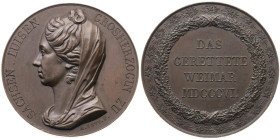 Sachsen-Weimar-Eisenach 
Großherzogtum. Karl August, 1815-1828
Bronze-Medaille
o. J. (1825)

zum Gedenken an den Einsatz der Großherzogin Luise z...