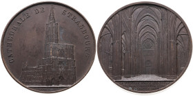 Straßburg 
Stadt
Bronze-Medaille
1861

auf das Straßburger Münster
Vs: Ansicht der Kathedrale von Nordwesten, Umschrift
Rs: Innenansicht, im Ab...