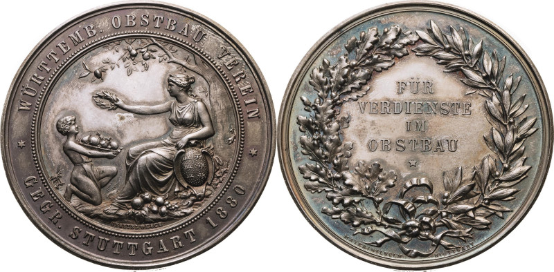 Stuttgart 
Stadt
Silber-Verdienstmedaille
1896

des Württembergischen Obstb...