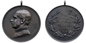 Wurzen (Sachsen) 
Stadt
Tragbare Silber-Preismedaille
o. J. (um 1910)

für Schießwettbewerbe
Vs: Brustbild des Königs Friedrich August III. n. l...