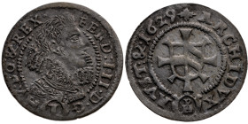 Habsburg 
Ferdinand III., 1637-1657
Kreuzer
1629
Glatz

(Prägung als Erzherzog, 1627-1637)
Vs: Brustbild n. r., Umschrift
Rs: Wappen auf Doppe...