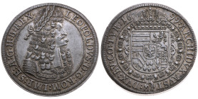 Habsburg 
Leopold I., 1657-1705
Taler
1699
Hall

Vs: Brustbild im Harnisch n. r. mit Lorbeerkranz, Umschrift
Rs: Gekrönter Wappenschild, Umschr...