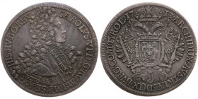 Habsburg 
Karl VI., 1711-1740
Taler
1713
Hall

Vs: Brustbild im Harnisch n. r. mit Lorbeerkranz, Umschrift
Rs: Gekrönter Doppeladler mit gekrön...