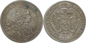 Habsburg 
Karl VI., 1711-1740
Taler
1721
Hall

Vs: Drapiertes Brustbild im Harnisch n. r. mit Lorbeerkranz, Umschrift
Rs: Gekrönter Doppeladler...