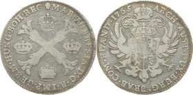 Habsburg 
Maria Theresia, 1740-1780
Kronentaler
1765
Brüssel

(für die Österreichischen Niederlande)
Vs: Burgundisches Kreuz mit vier Kronen in...