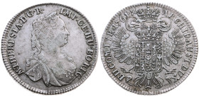 Habsburg 
Maria Theresia, 1740-1780
1/2 Taler
1761
Hall

Vs: Drapiertes Brustbild n. r. mit Diadem, Umschrift
Rs: Gekrönter Doppeladler mit gek...