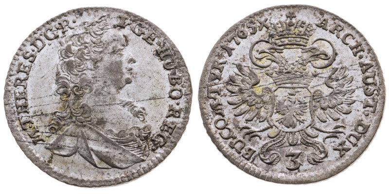 Habsburg 
Maria Theresia, 1740-1780
Groschen
1765
Hall

Vs: Brustbild n. r...