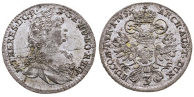 Habsburg 
Maria Theresia, 1740-1780
Groschen
1765
Hall

Vs: Brustbild n. r., Umschrift
Rs: Gekrönter Doppeladler mit Brustschild, Umschrift

...