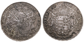 Habsburg 
Maria Theresia, 1740-1780
Madonnentaler
1778
Kremnitz

Vs: Gekrönter Wappenschild zwischen zwei Engeln, Umschrift
Rs: Patrona Hungari...
