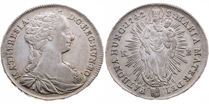 Habsburg 
Maria Theresia, 1740-1780
1/2 Madonnentaler
1742
Kremnitz

Vs: D...