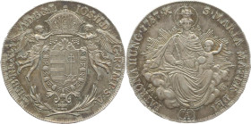 Habsburg 
Joseph II., 1765-1790
1/2 Madonnentaler
1787
Wien

(für Ungarn)
Vs: Gekrönter Wappenschild zwischen zwei fliegenden Engeln, Umschrift...