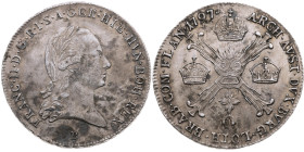 Habsburg 
Franz II. (I.), 1792-1806
1/4 Kronentaler
1797
Kremnitz

(für die Österreichische Niederlande)
Vs: Brustbild n. r. mit Lorbeerkranz, ...