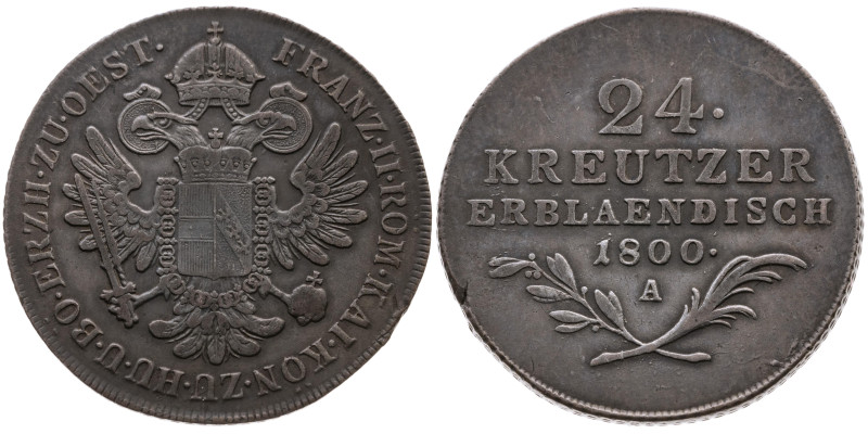 Habsburg 
Franz II. (I.), 1792-1806
24 Kreuzer
1800
Wien

Vs: Gekrönter Do...