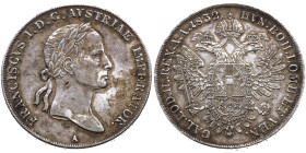 Österreich 
Kaiserreich. Franz II. (I.), 1804-1835
Taler
1832
A Wien

Vs: Kopf mit Lorbeerkranz n. r., Umschrift
Rs: Gekrönter Doppeladler mit ...
