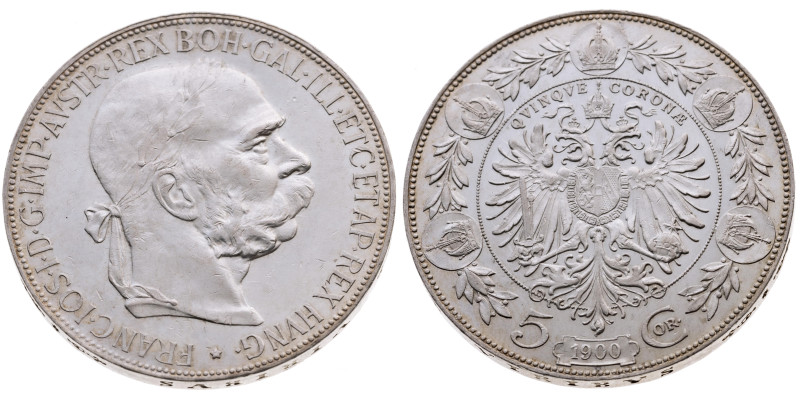 Österreich 
Kaiserreich. Franz Joseph, 1848-1916
5 Kronen
1900

Vs: Kopf n....