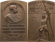 Österreich 
Kaiserreich. Franz Joseph, 1848-1916
Bronze-Plakette
1913

auf das 150j. Jubiläum des k.k. Infanterie-Regiments Nr. 58 'Erzherzog Lud...