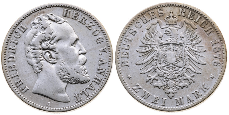 Anhalt 
Herzogtum. Friedrich I., 1871-1904
2 Mark
1876
Berlin Mzz. A

Vs: ...