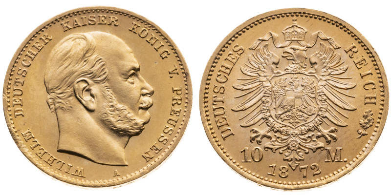 Preussen 
Königreich. Wilhelm I., 1861-1888
10 Mark
1872
A Berlin

Vs: Kop...