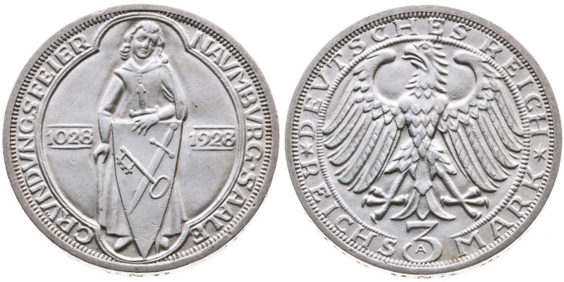 Weimarer Republik 
3 Mark
1928
D München

900 Jahre Naumburg an der Saale
...