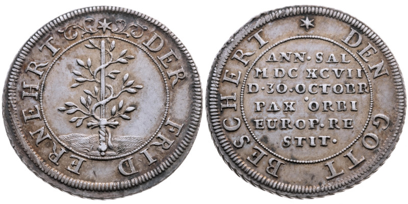 Krieg und Frieden 
Reunionskriege, 1672-1697
Silber-Medaille
1697

auf den ...