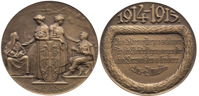 Krieg und Frieden 
Erster Weltkrieg, 1914-1918
Bronze-Spendenmedaille
1915
...