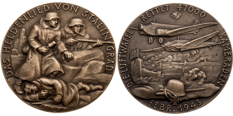 Krieg und Frieden 
Zweiter Weltkrieg, 1939-1945
Bronze-Gussmedaille
1943

a...