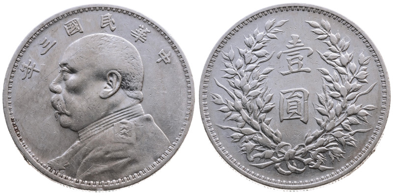 China 
Republik, 1911-1949
Dollar
Jahr 3 (1914)

Vs: Brustbild des Yuan Shi...