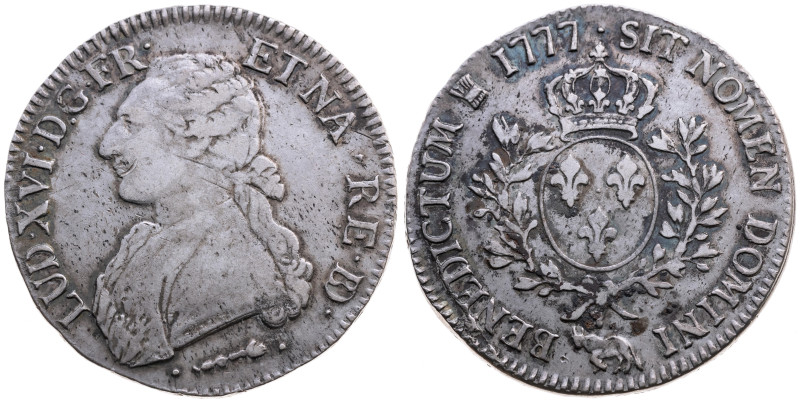 Frankreich 
Königreich. Louis XVI., 1774-1792
Ecu
1777
Pau

Vs: Brustbild ...