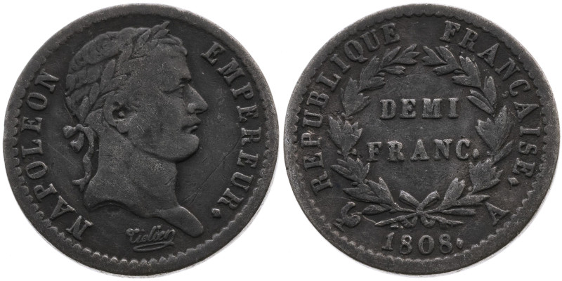 Frankreich 
I. Kaiserreich. Napoleon I., 1804-1814, 1815
1/2 Franc
1808
Pari...