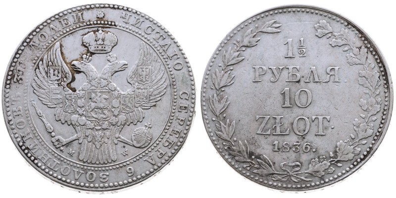 Polen 
Königreich. Nikolaj I. von Russland, 1825-1855
10 Zlotych
1836
St. Pe...