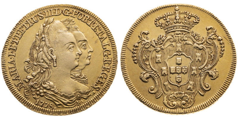 Portugal 
Königreich. Maria I. und Pedro III., 1777-1786
4 Escudos
1778

Vs...
