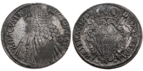 Ragusa 
Stadtrepublik, 1358-1808
Tallero
1774

Vs: Rektor n. l., Umschrift
Rs: Gekröntes Wappen, Umschrift

Material: Silber 

Gewicht: 28.2...