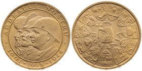 Rumänien 
Königreich. Mihai I., 1927-1930, 1940-1947
20 Lei
1944

auf die Wiedereingliederung Siebenbürgens
Vs: Fürst Mihai Viteazul sowie König...