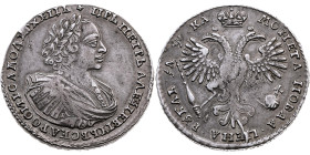 Russland
Zarenreich. Pjotr I. der Große, 1682-1721
Rubel
1721
Moskau

Vs: Drapiertes Brustbild in Harnisch n. r. mit Lorbeerkranz, Umschrift
Rs...