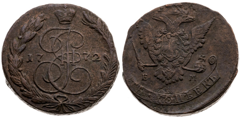 Russland 
Kaiserzeit. Ekaterina II. die Große, 1762-1796
5 Kopeken
1772
Ekat...