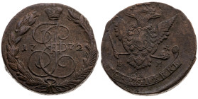 Russland 
Kaiserzeit. Ekaterina II. die Große, 1762-1796
5 Kopeken
1772
Ekaterinburg EM

Vs: Gekröntes Monogramm und Jahreszahl in Kranz
Rs: Ge...