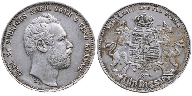 Schweden 
Königreich. Carl XV., 1859-1872
Riksdaler
1871
Stockholm ST

Vs:...