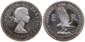 Simbabwe 
Rhodesien & Nyasaland
Britische Kronkolonie. Elizabeth II., 1952-1965
2 Shilling
1955

Vs: Seeadler mit Fisch in den Klauen n. l. flie...