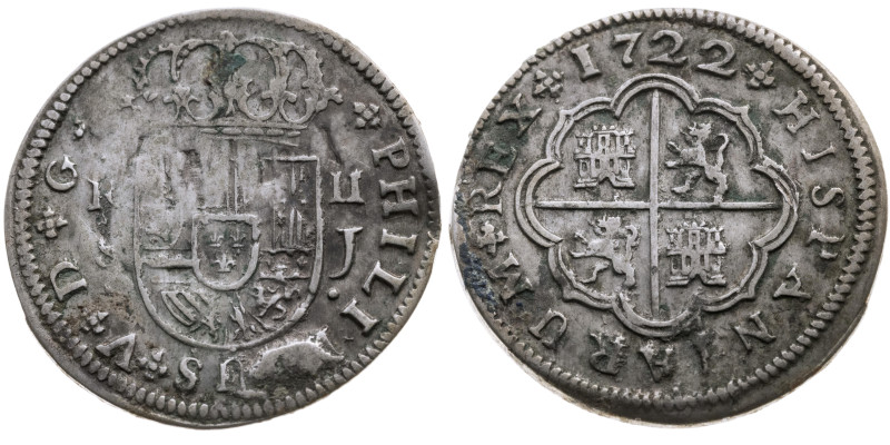 Spanien 
Königreich. Felipe V., 1700-1724, 1724-1746
2 Reales
1722
Sevilla J...