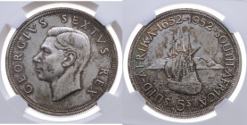 Südafrika 
Südafrikan. Union
Königreich (Commonwealth). George VI., 1936-1952
5 Shilling
1952

300 J. Kapstadt
Vs: Kopf n. l., Umschrift
Rs: S...