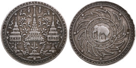 Thailand 
Königreich. Rama IV. Mongkut, 1851-1868
Baht
o. J. (1860)

Vs: Krone zwischen zwei Schirmen
Rs: Elefant in Chakra-Symbol

Material: ...