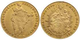 Ungarn 
Königreich. Ferdinand V., 1835-1848
Dukat
1840
Kremnitz

Vs: Stehender Kaiser, Umschrift
Rs: Patrona Hungaria in Strahlenkranz, Umschri...