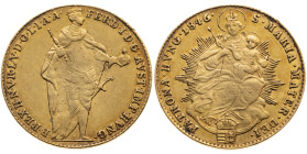 Ungarn 
Königreich. Ferdinand V., 1835-1848
Dukat
1846
Kremnitz

Vs: Stehender Kaiser n. r. mit Zepter und Reichsapfel, Umschrift
Rs: Patrona H...